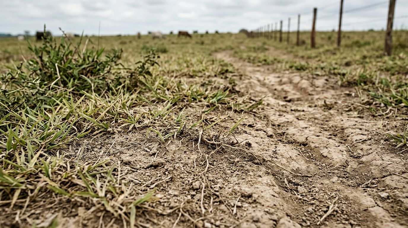 Caminho de terra em meio a campo verde